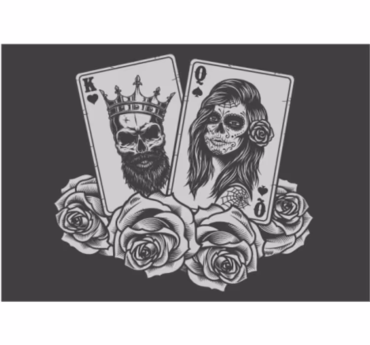 Skull Playing Cards painting mural - TenStickers