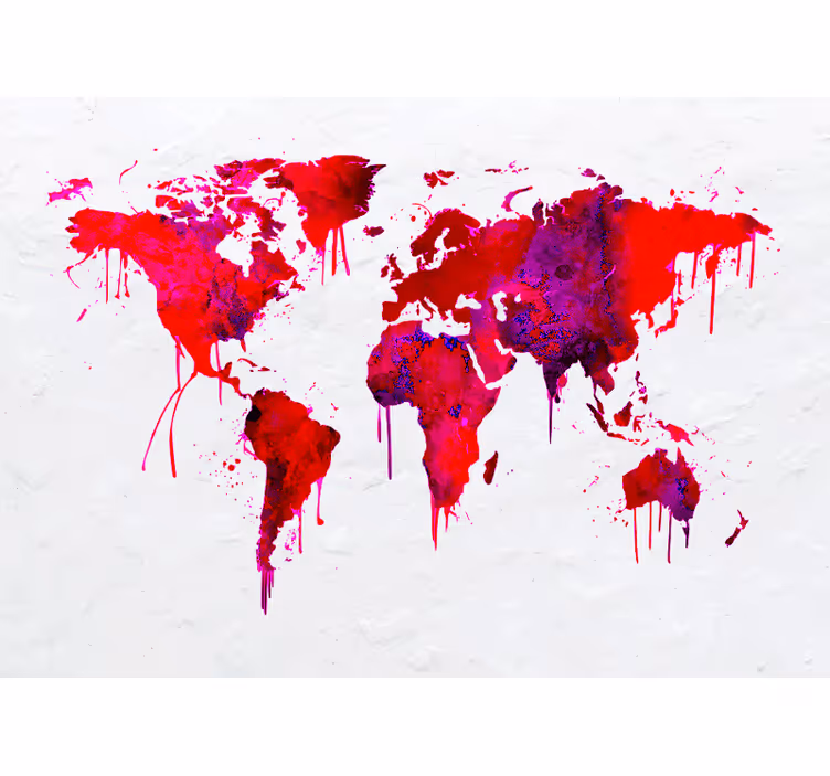 Vibrant Global Map world map mural - TenStickers