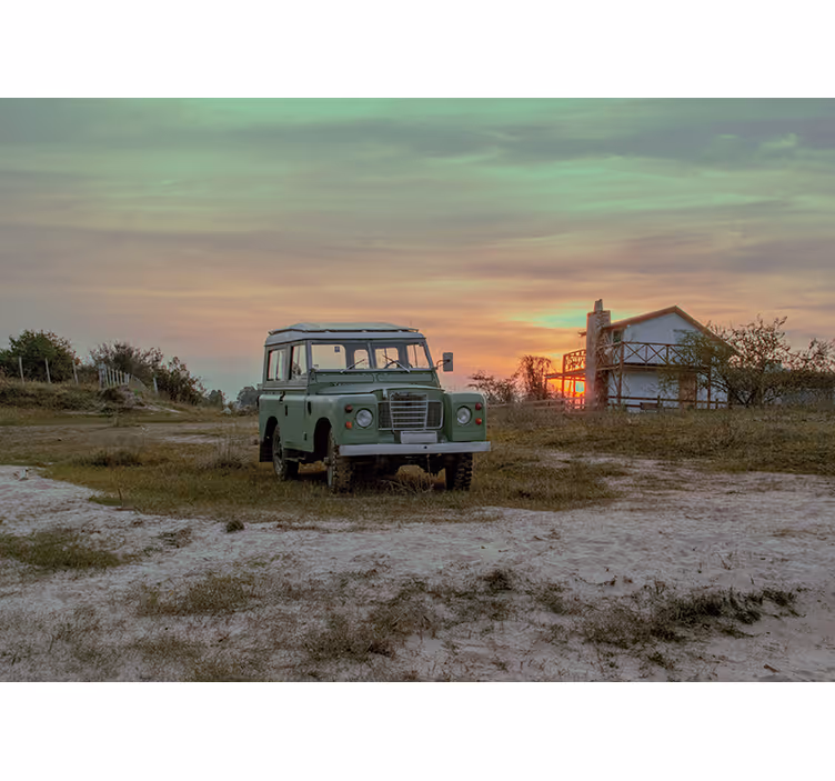 Green Classic Car vehicle wall mural - TenStickers
