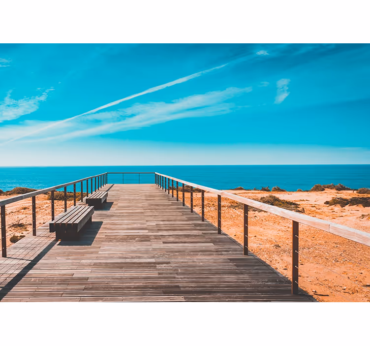 Coastal Boardwalk View landscape mural - TenStickers