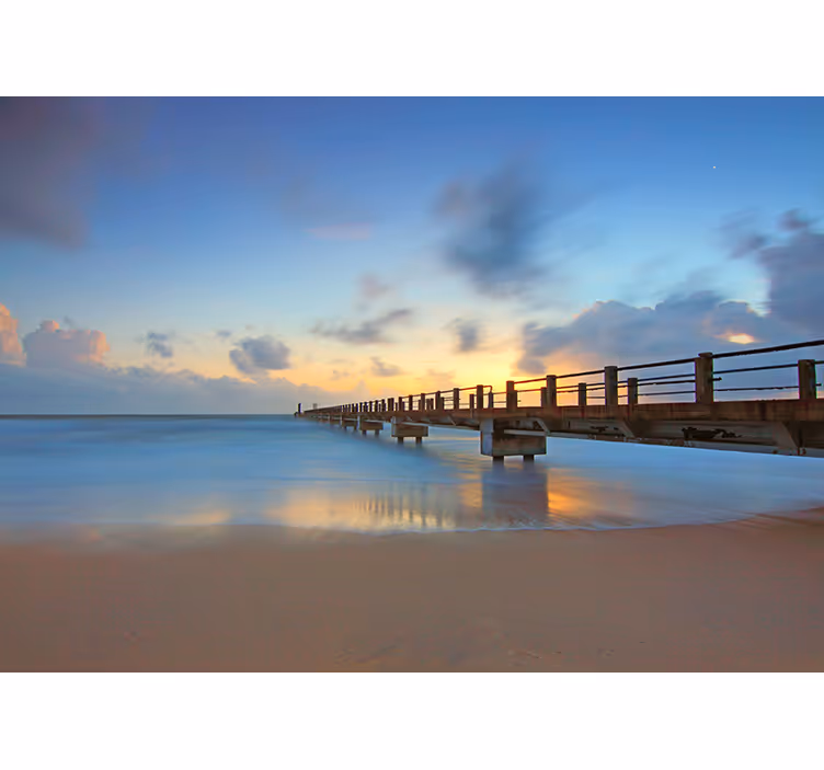 Landscape mural serene ocean pier - TenStickers