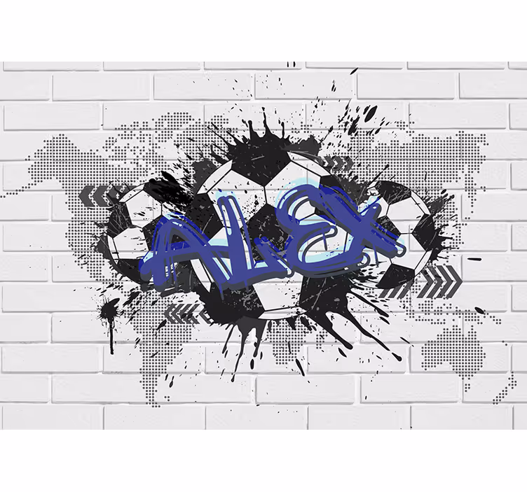 Football graffiti Urban Art Wall Mural - TenStickers