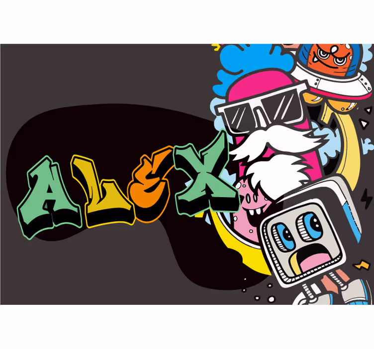 Urban wall mural colorful character artwork - TenStickers