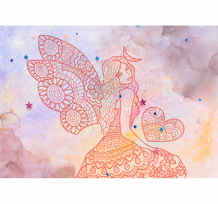 Fantasy wall mural heartfelt fairy - TenStickers