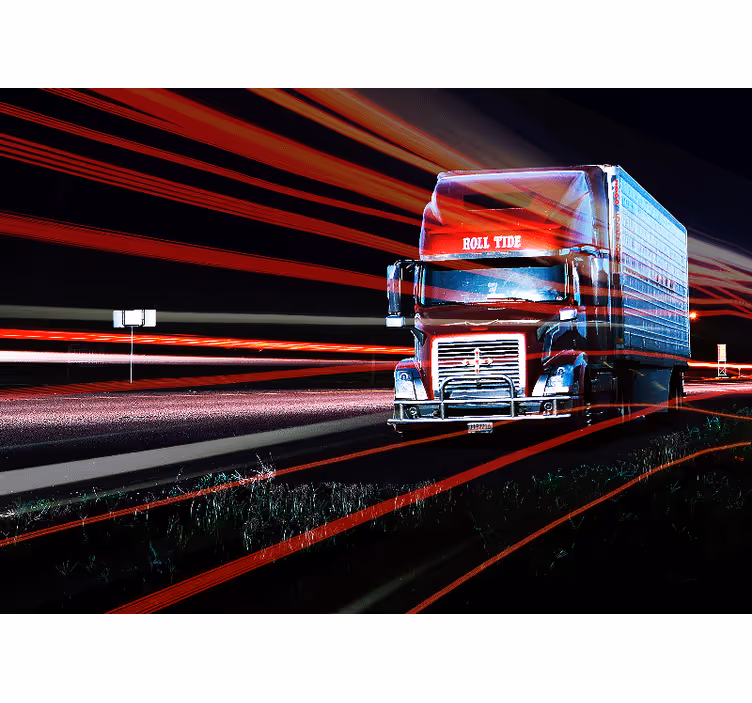 Red Truck Motion vehicle wall mural - TenStickers