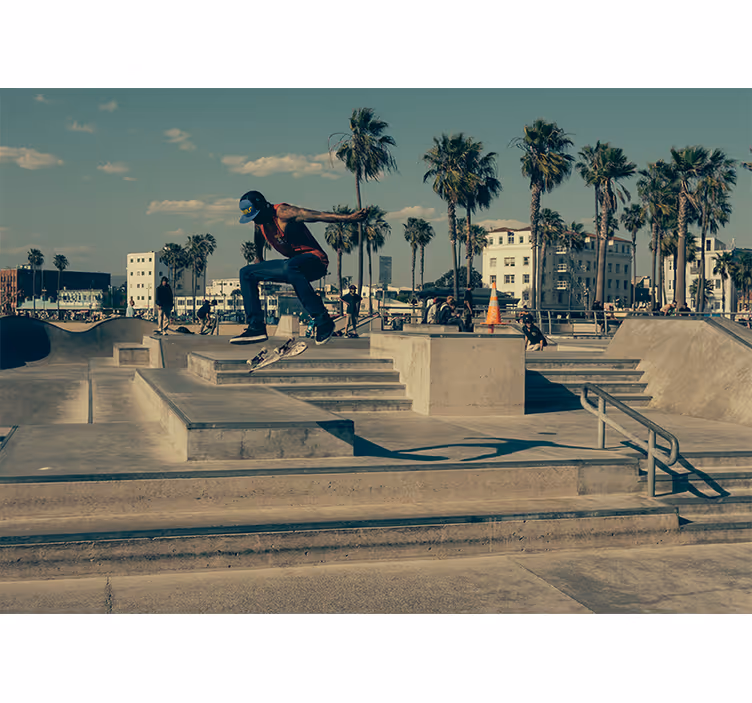Urban wall mural skateboarder in motion - TenStickers