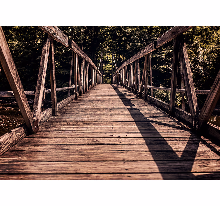 Wooden Bridge Pathway landscape mural - TenStickers