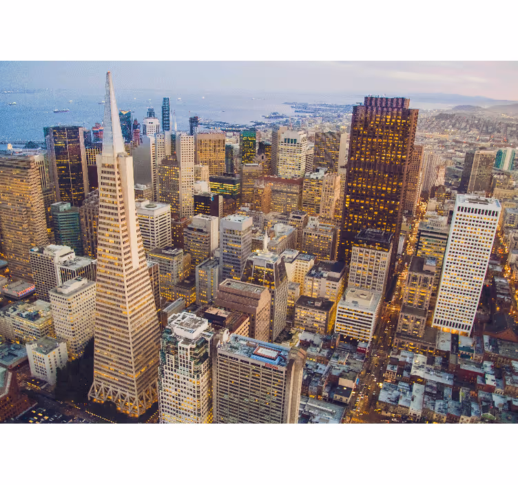 City wall mural san francisco skyline art - TenStickers