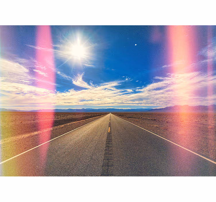 Desert Highway Scene landscape mural - TenStickers