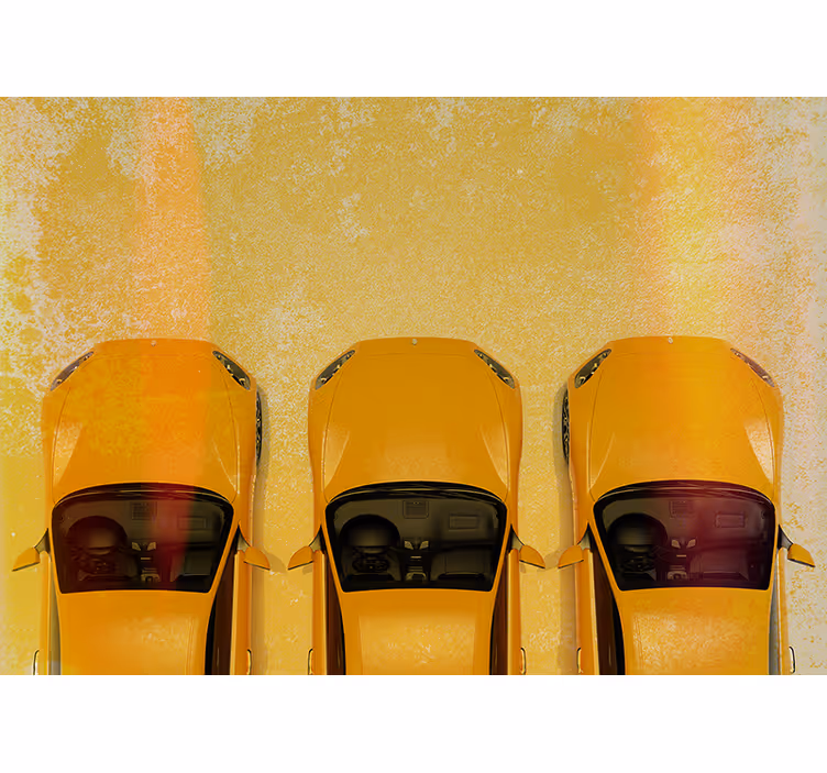 Yellow Sport Cars vehicle wall mural - TenStickers