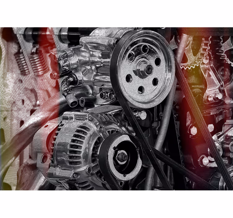 Vehicle wall mural engine components detail - TenStickers