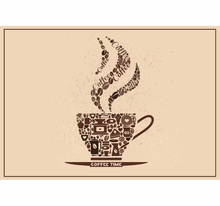 Coffee Break Expression phrase wall mural - TenStickers