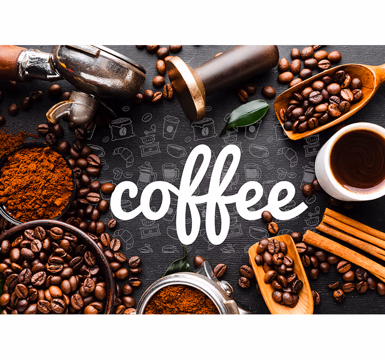 Coffee Inspiration phrase wall mural - TenStickers