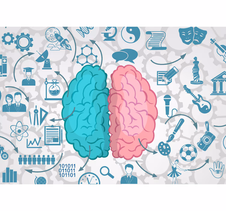 Modern wall mural creative brain design - TenStickers