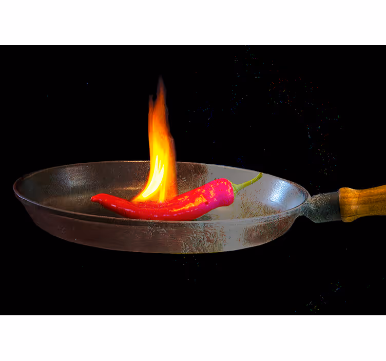 Fiery Chili Pepper kitchen wall mural - TenStickers