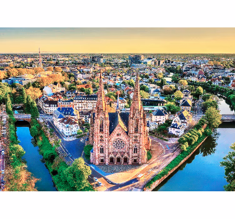 Aerial View Cathedral city wall mural - TenStickers