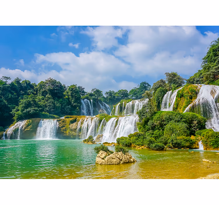 Waterfall mural tranquil waterfall view - TenStickers