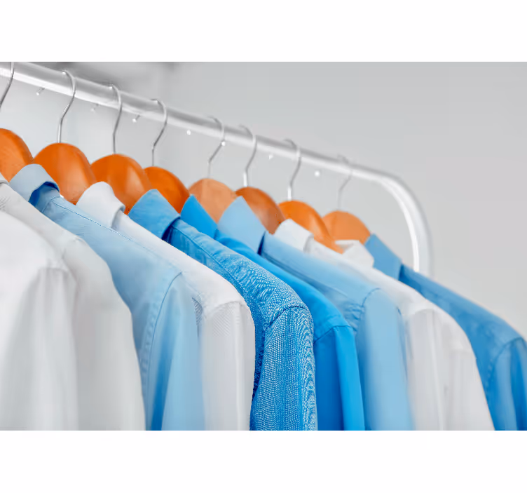 Hanging Blue Shirts wall mural - TenStickers