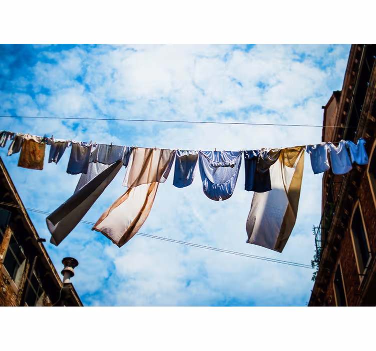 Clothes Line Breeze city wall mural - TenStickers