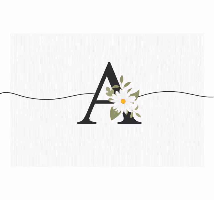 Personalised initial Daisy wall mural - TenStickers