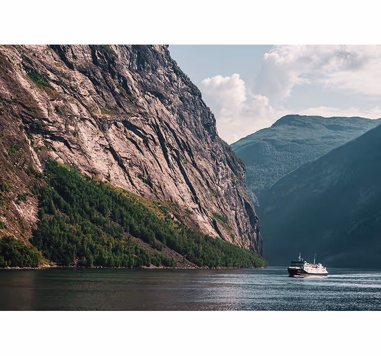 Landscape mural majestic fjord scene - TenStickers