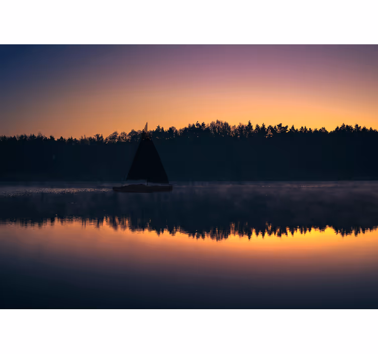 Landscape mural calm water reflection - TenStickers