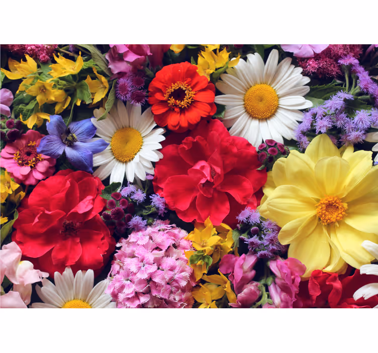 Flower mural vibrant bloom arrangement - TenStickers