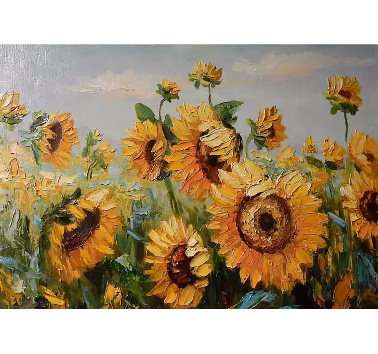 Painted sun flower farm wall mural - TenStickers