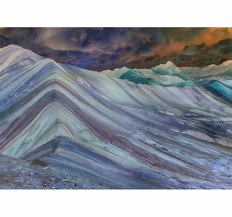 Landscape mural mountainous terrain design - TenStickers