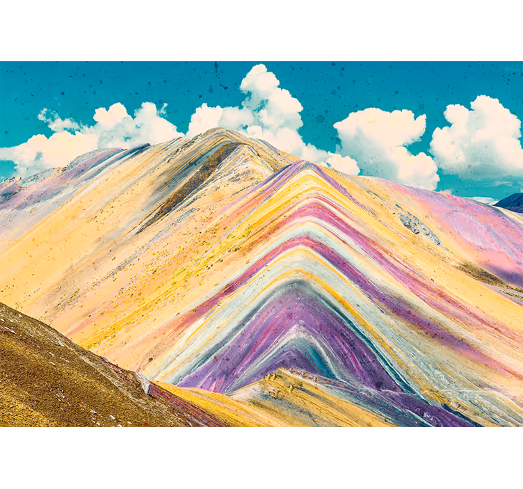 Landscape mural colorful mountain peaks - TenStickers