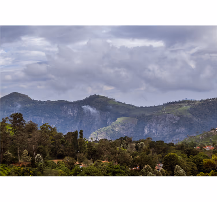 Landscape mural serene mountain view - TenStickers