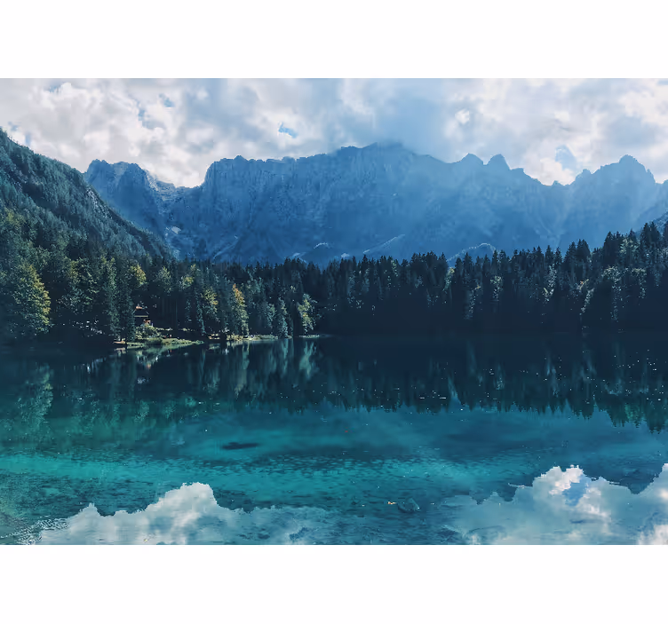 Landscape mural mountain echo lake - TenStickers