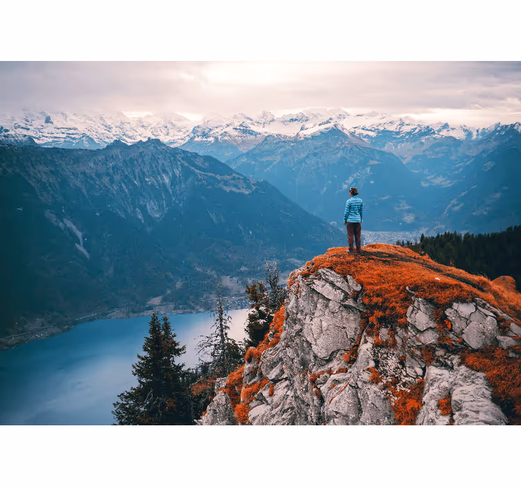 Landscape mural mountain view tranquility - TenStickers