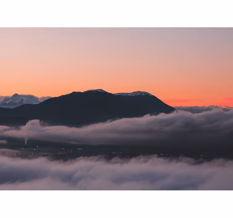 Landscape mural mountain sunset view - TenStickers
