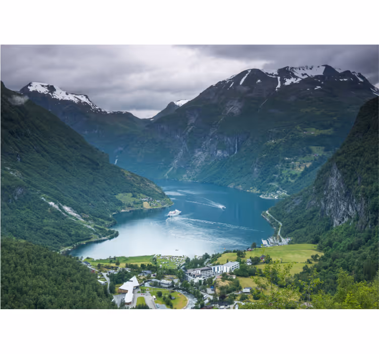 Landscape mural of breathtaking fjord views - TenStickers