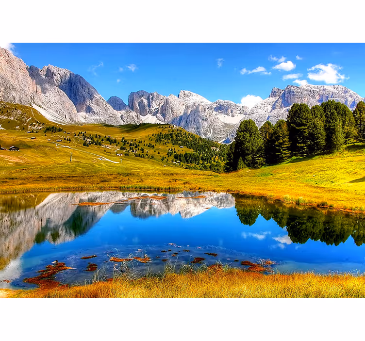 Tranquil mountain echo landscape mural - TenStickers