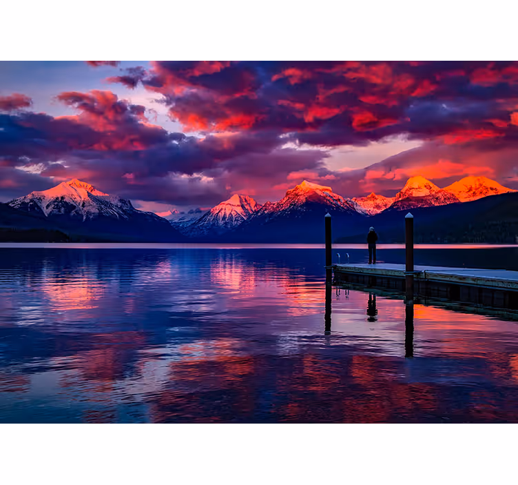 Pretty sunrise in the mountains Wall Murals - TenStickers