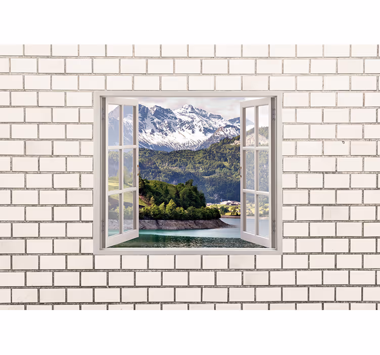 Landscape mural mountain view retreat - TenStickers