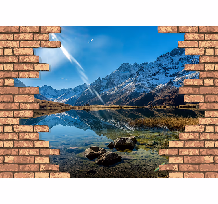 Landscape mural mountain and reflection - TenStickers