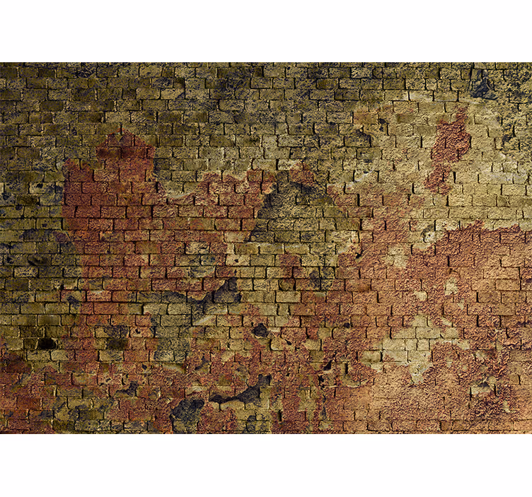 Old and damaged brick wall brick wall mural - TenStickers