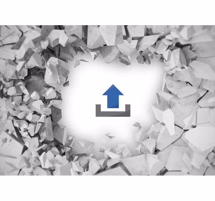 Broken concrete with photo custom wall mural - TenStickers