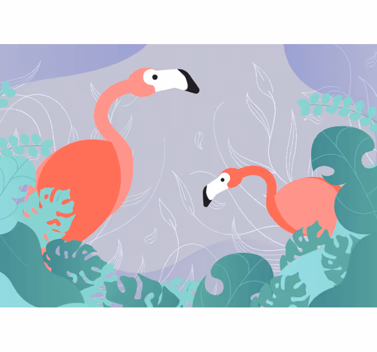 Animal mural flamingo family - TenStickers