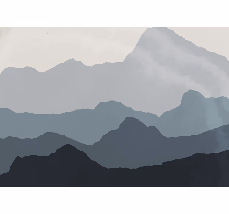 Mountain wall mural tranquil mountain scenery - TenStickers