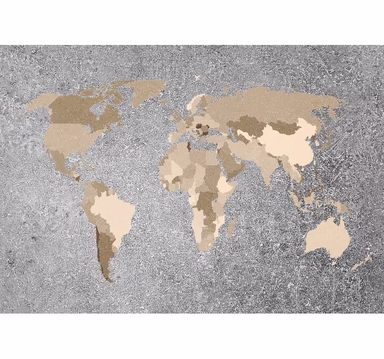 World map mural map of continents - TenStickers