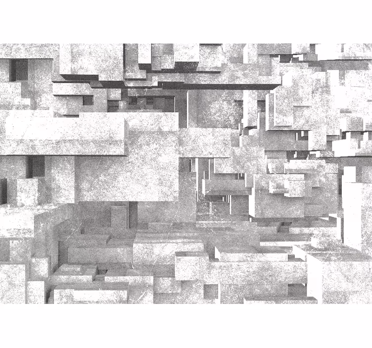White marble stone cubes 3D Wall Mural - TenStickers