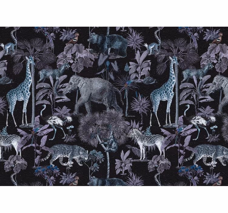 Animal mural wildlife safari scene - TenStickers