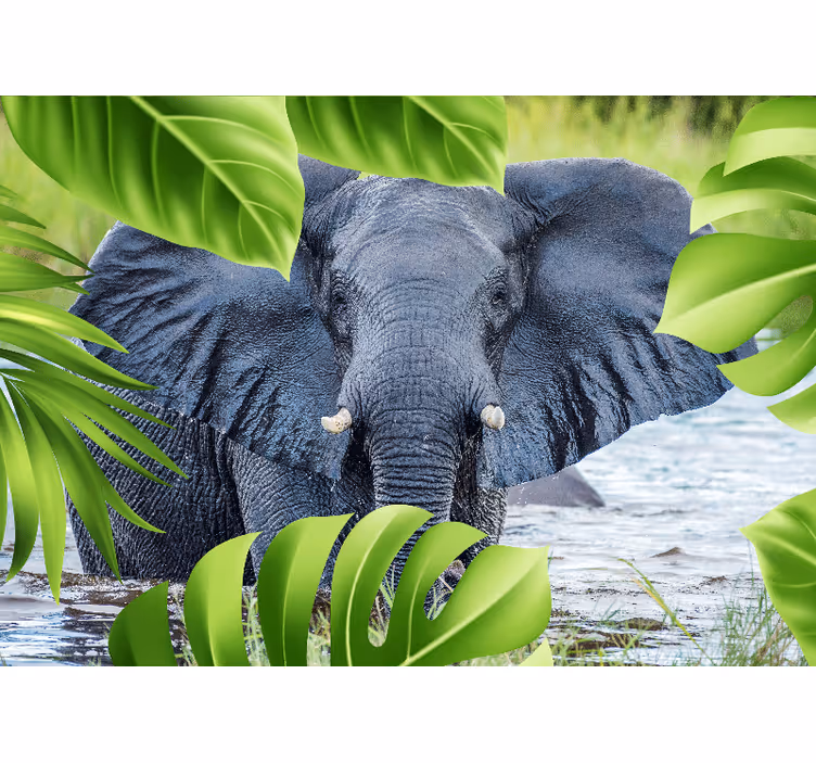 Animal mural regal elephant experience - TenStickers