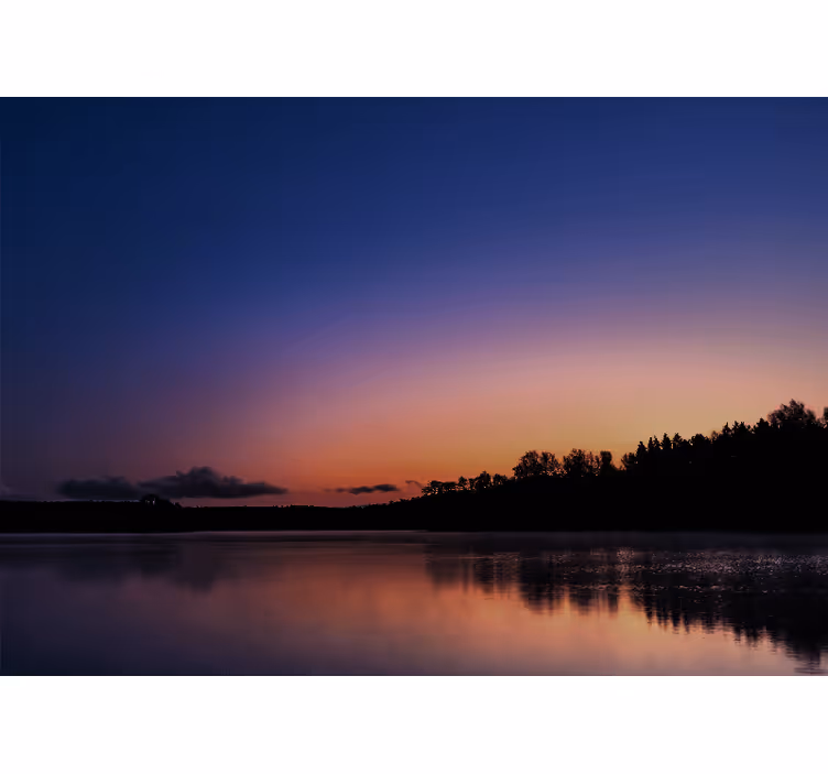 Landscape mural serene lakeside sunset - TenStickers