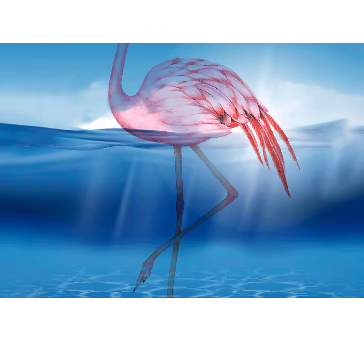 Animal mural elegant flamingo pose - TenStickers