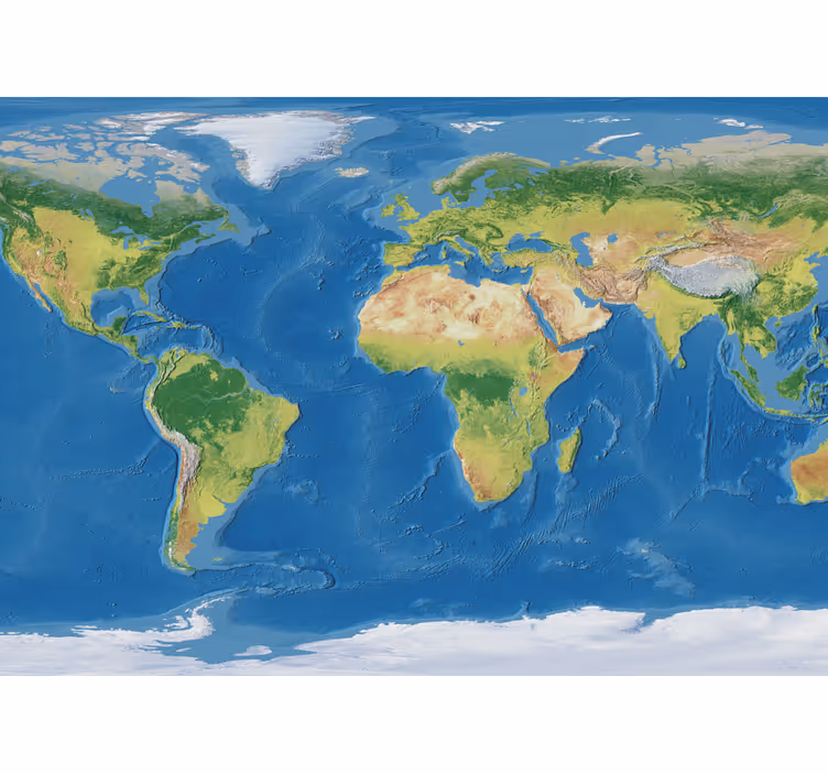 World map mural detailed world map - TenStickers